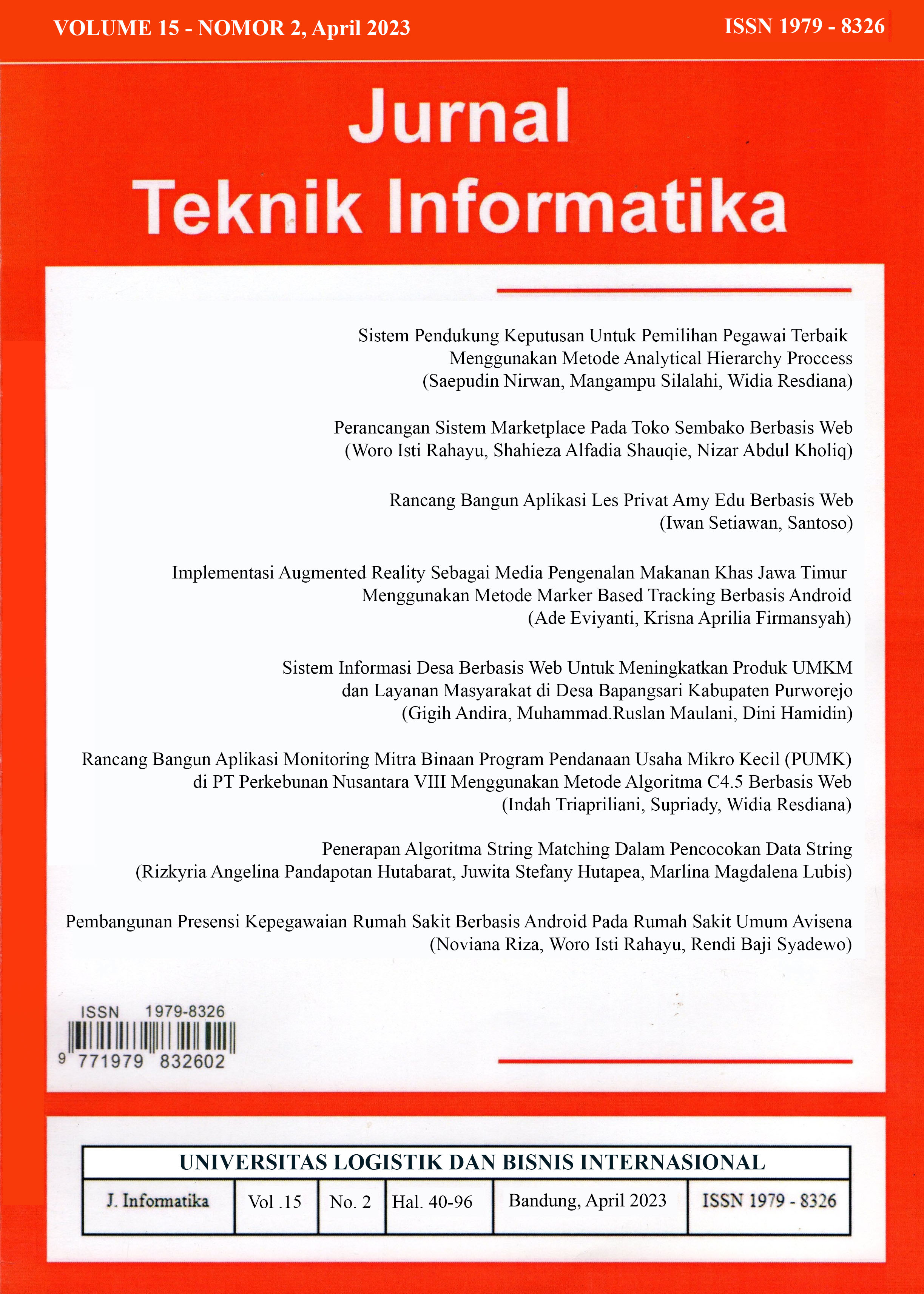					View Vol. 15 No. 2 (2023): Jurnal Teknik Informatika Volume 15 - Nomor 2, April 2023
				