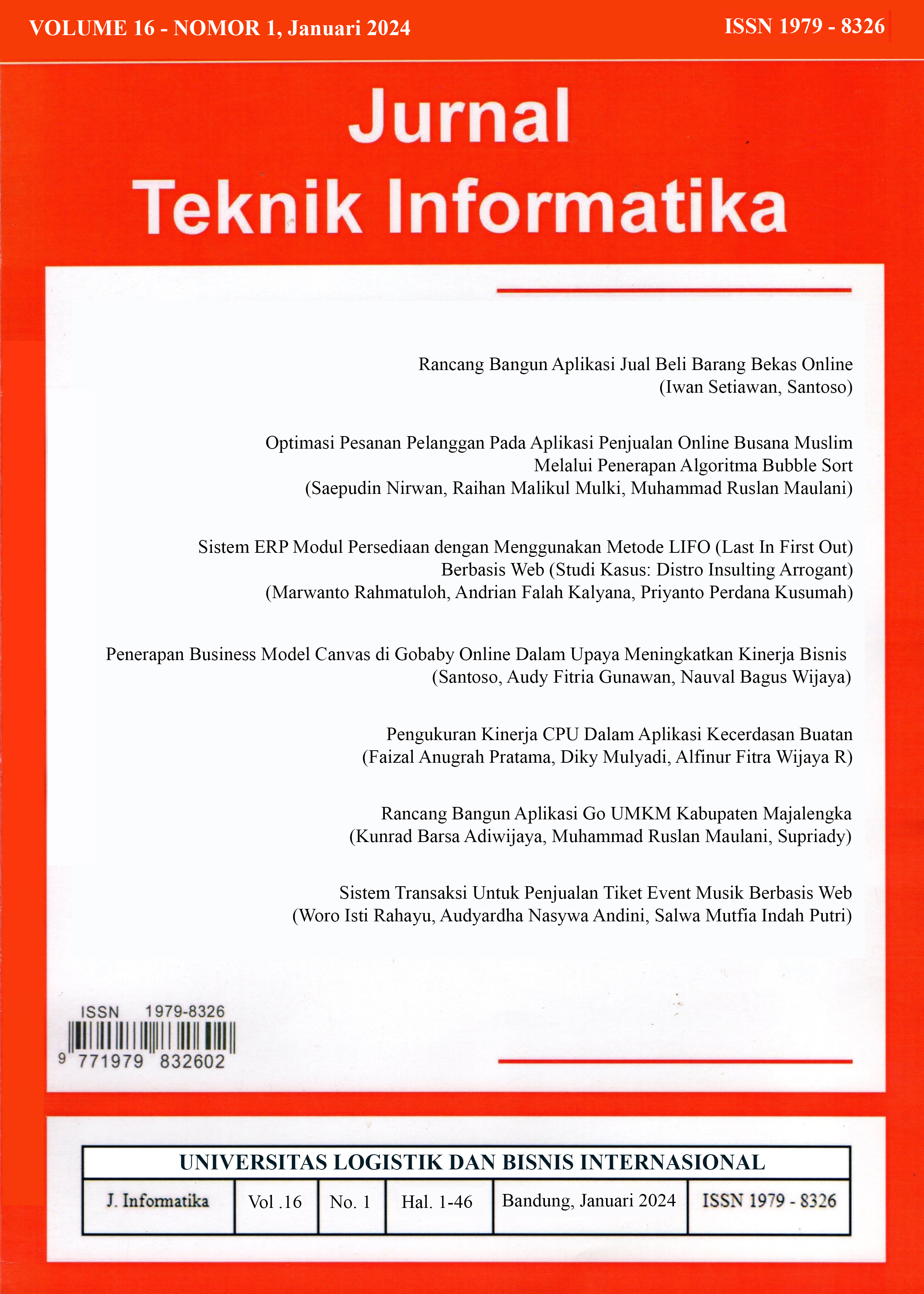					View Vol. 16 No. 1 (2024): Jurnal Teknik Informatika Volume 16 - Nomor 1, Januari 2024
				