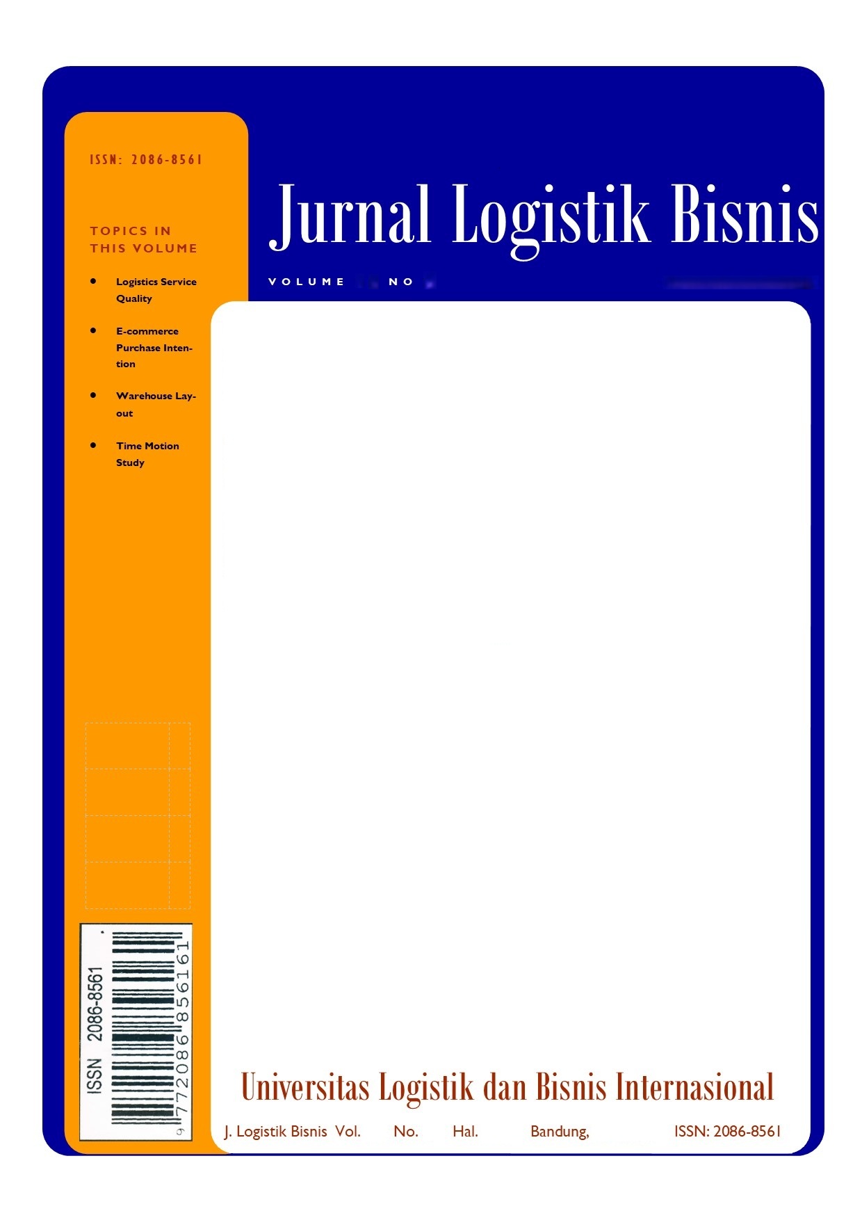 Cover Jurnal Logistik Bisnis